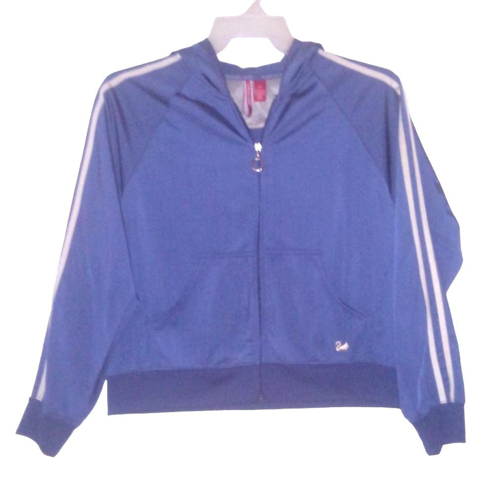 Gloria Vanderbilt Sport women's large vintage full zip hooded activewear jacket